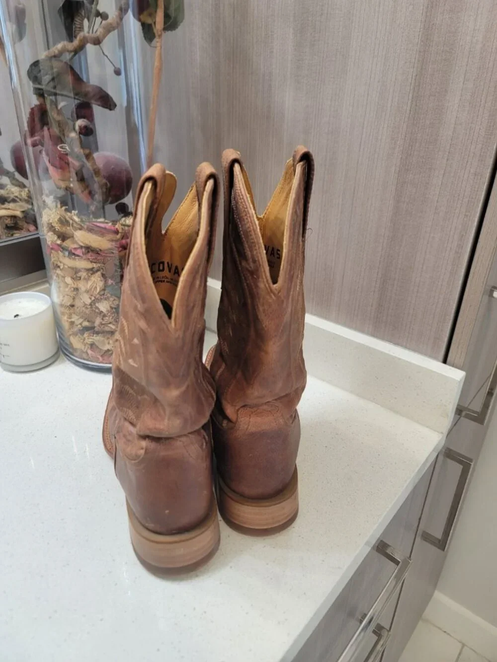 Tecovas The Cartwright Men's US Size 8.5D Trumbleweed Shrunken Calf Cowboy Boots
